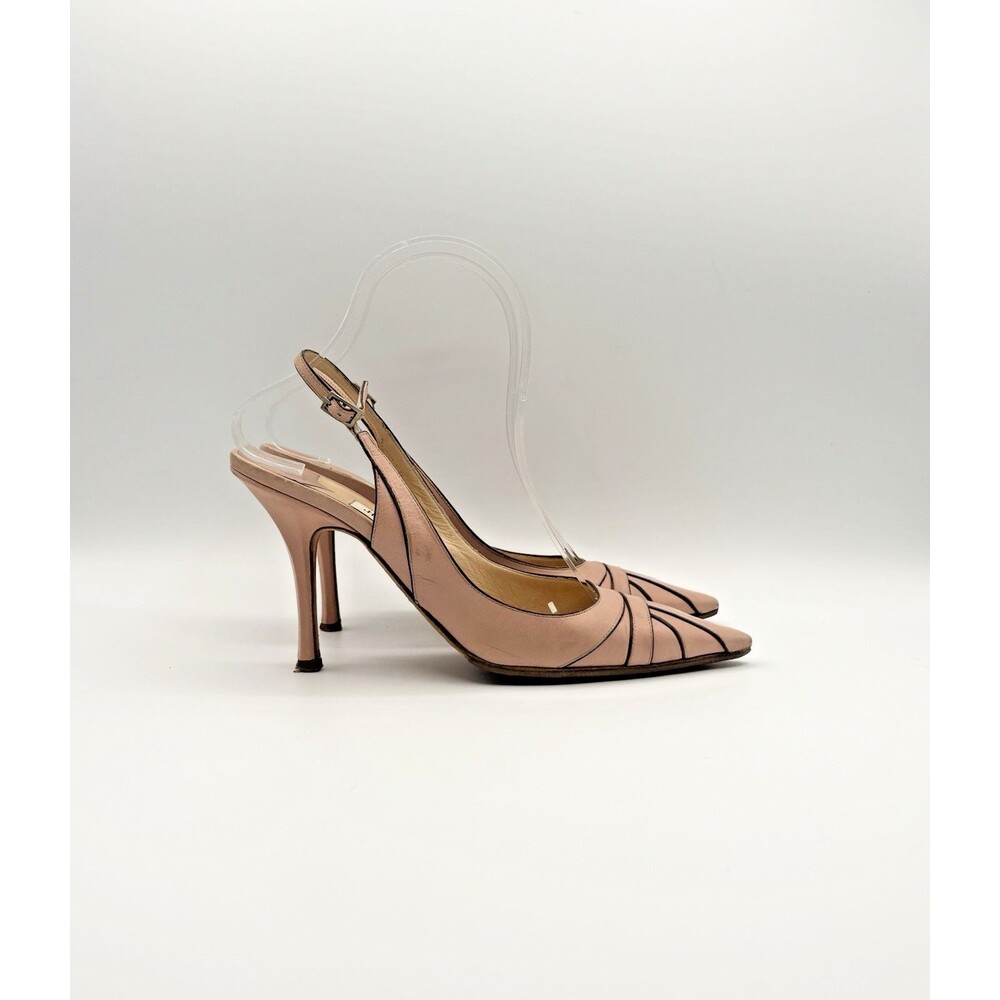 Jimmy Choo Pink Slingback Pointed Toe Heels Ankle Strap Y2K Vintage Size EU 36